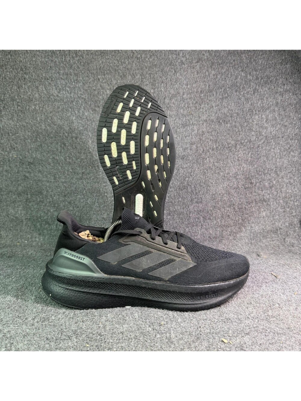 Adidas Ultraboost Light Shoes Mens Size 12 Black Knit Running Sneakers